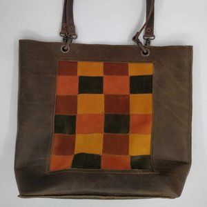 Patchwork Leather Bag Large Leather Tote Bagoversized tote bag